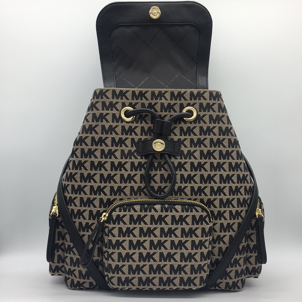 MICHAEL KORS ABBEY LG CARGO BACKPACK BG/BLK/BLK - Picture 7 of 8